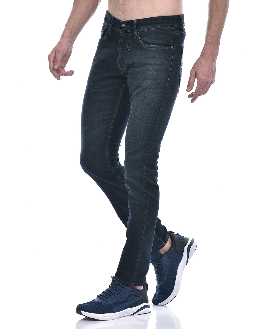 Numero Uno Men Solid Dark Blue Jeans